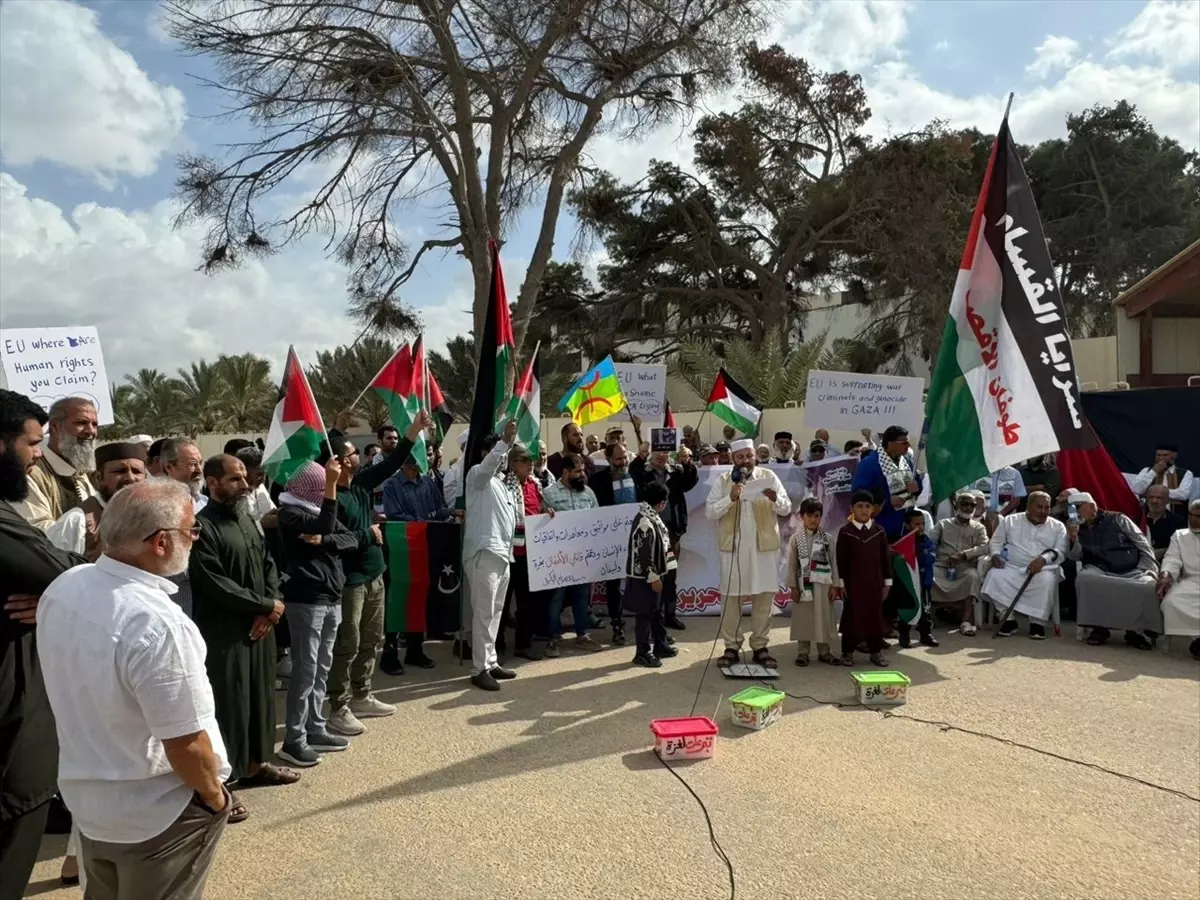 Libyalılardan AB’ye Gazze Protestosu